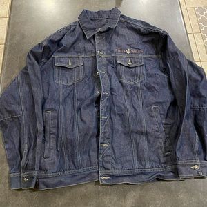 Rocawear Denim Trucker Jean Jacket Mens Size XL Black Streetwear Classic Coat